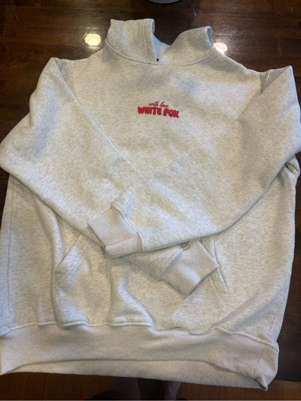 White Fox - With Love in the Moment oversized Hoodie Grey Marle size L/XL